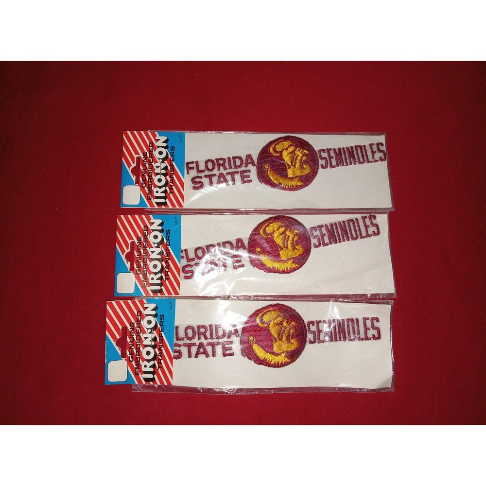 (3) Vintage Florida State Seminoles Iron-On Transfer Patch in Sealed Package